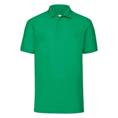 Branded Kelly Green Fruit of the Loom Polo Shirts with Individual Names from Total Merchandise