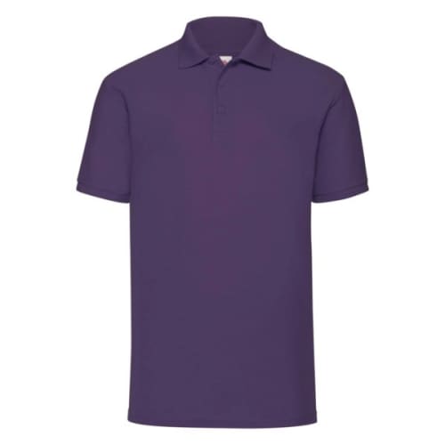 Custom Branded Purple Fruit of the Loom Polo Shirts with Individual Names from Total Merchandise