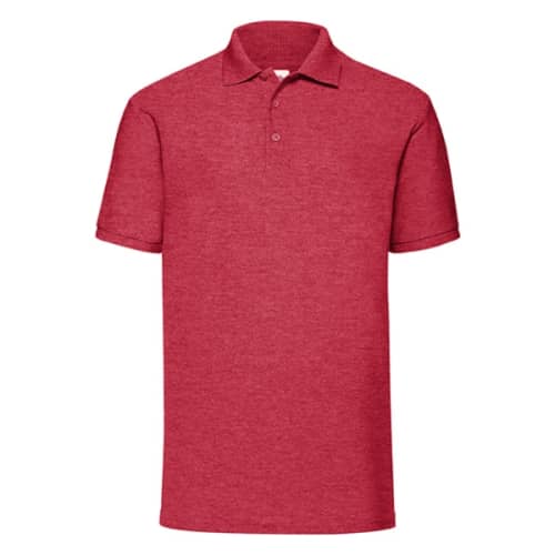 Branded Heather Red Fruit of the Loom Polo Shirts with Individual Names from Total Merchandise