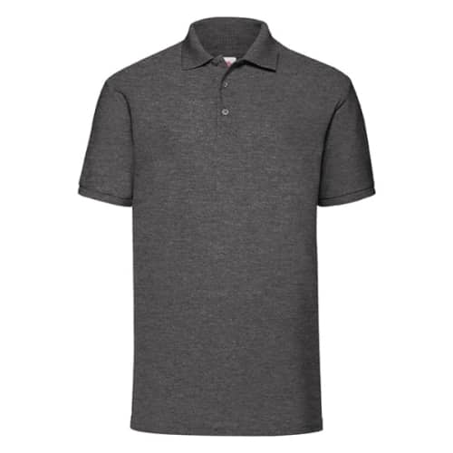 Individually Named Fruit of the Loom Polo Shirts in Dark Heather Grey