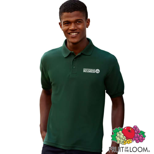 Custom Branded Fruit of the Loom Polo Shirts with Individual Names from Total Merchandise
