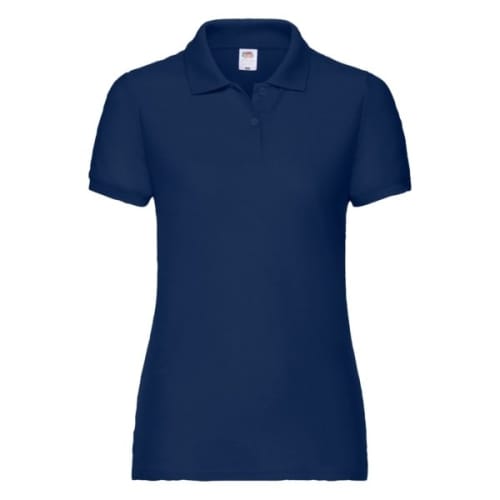 Embroidered Fruit of the Loom Lady Fit Polo Shirts with Individual Names in Navy