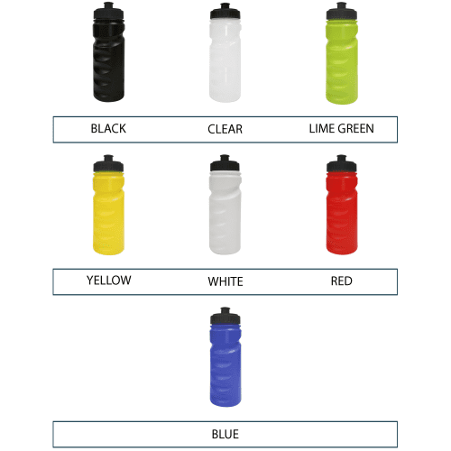 Colours of Branded Finger Grip Sports Bottles for Back to School Sets from Total Merchandise