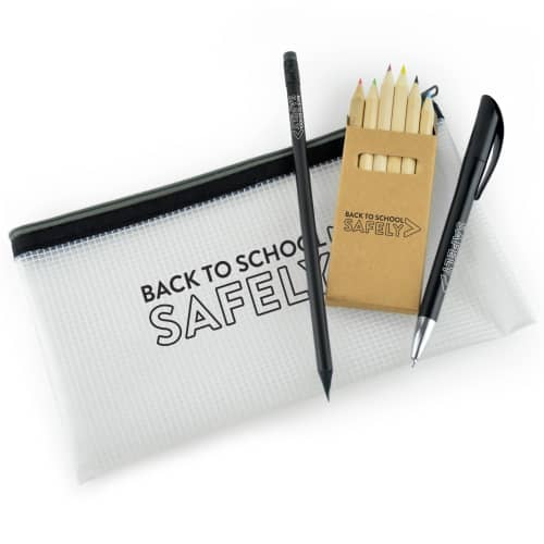 Back to School Printed Crosshatch Pencil Case Sets from Total Merchandise