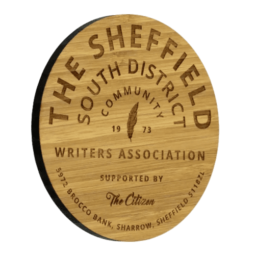 Branded Bamboo Round Coasters in a caramel colour with laser engraved design by Total Merchandise