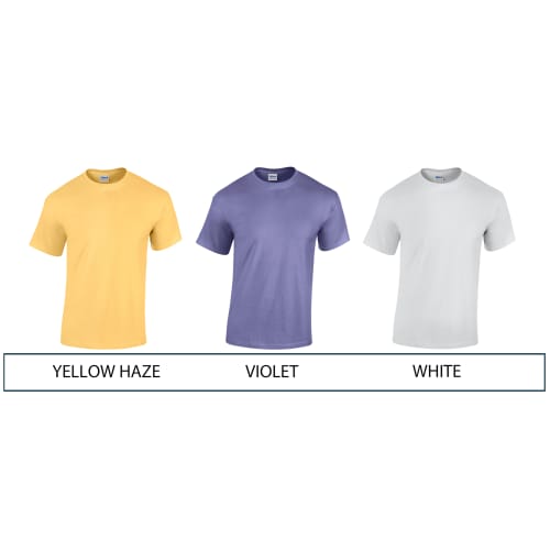 Colours for Personalised Gildan Heavy Cotton T-Shirts with Individual Names from Total Merchandise