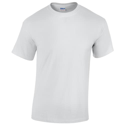 Promotional White Gildan Heavy Cotton T-shirts Printed with Individual Names from Total Merchandise