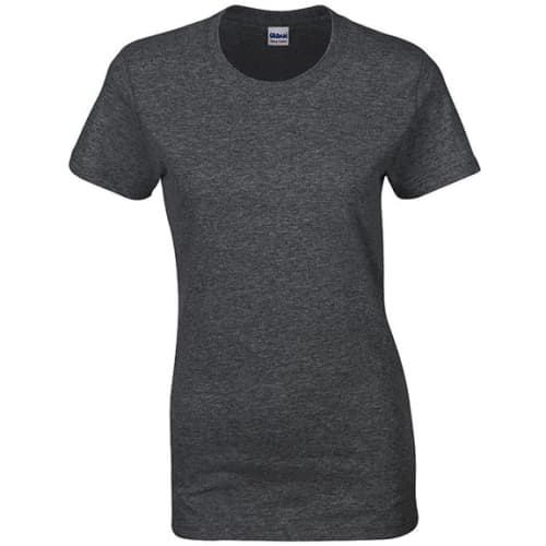 Individually Named Gildan Ladies Heavy Cotton T-Shirts in Dark Heather Grey