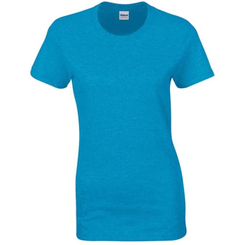 Individually Named Gildan Ladies Heavy Cotton T-Shirts in Heather Sapphire