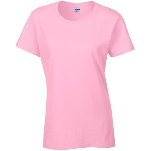 Light Pink Gildan Ladies Heavy Cotton T-Shirts Printed with Individual Names from Total Merchandise