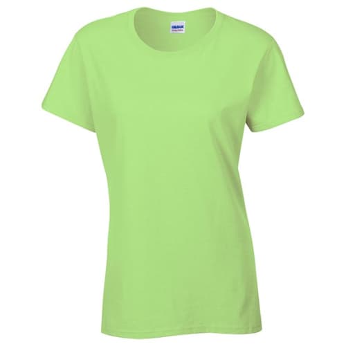 Mint Green Gildan Ladies Heavy Cotton T-Shirts Printed with Individual Names from Total Merchandise