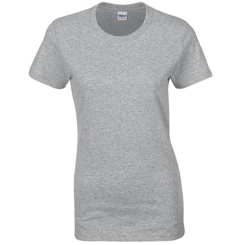 Sport Grey Gildan Ladies Heavy Cotton T-Shirts Printed with Individual Names from Total Merchandise