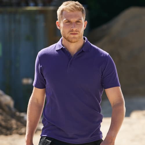 UK Branded RTX Pro Piqué Polo Shirts in Purple from Total Merchandise