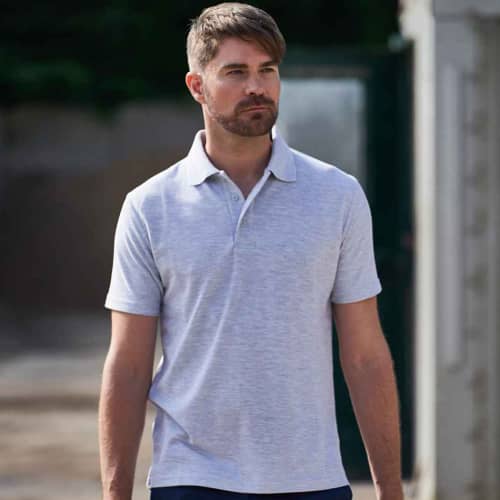 UK Printed RTX Pro Men's Workwear Polo Shirts in Heather Grey from Total Merchandise