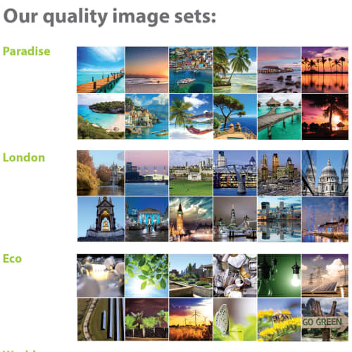 Paradise, London & Eco Printed CD Case Calendar Images with your Company Logo from Total Merchandise