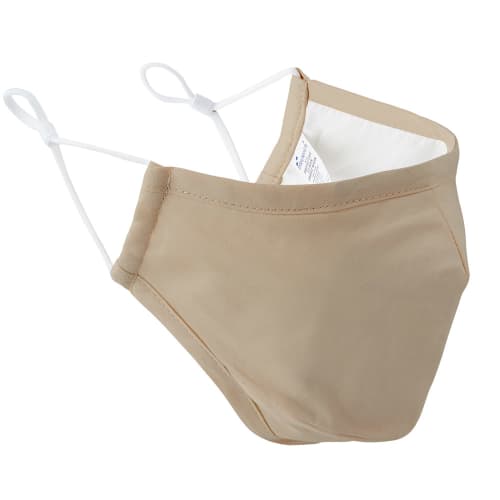 3 Ply Face Mask with adjustable toggles in khaki available from Total Merchandise