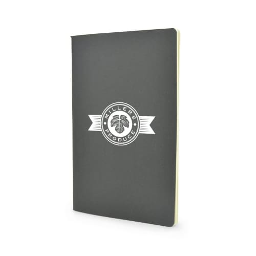 Custom Branded A5 Recycled Cardboard Cover Notebooks in Black from Total Merchandise