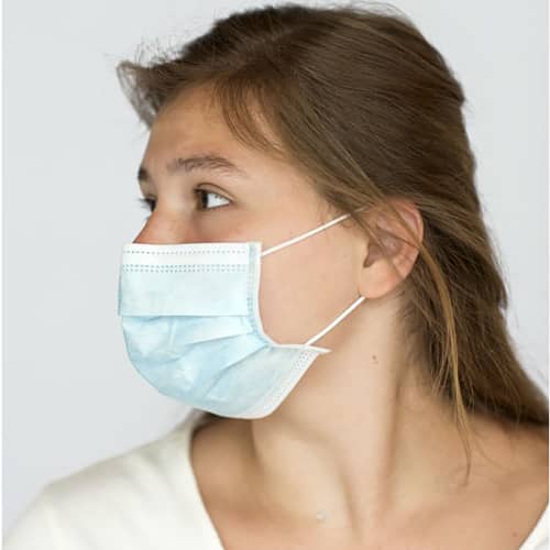 Side view of Type IIR Medical Face Masks that shows a good fit on the face from Total Merchandise