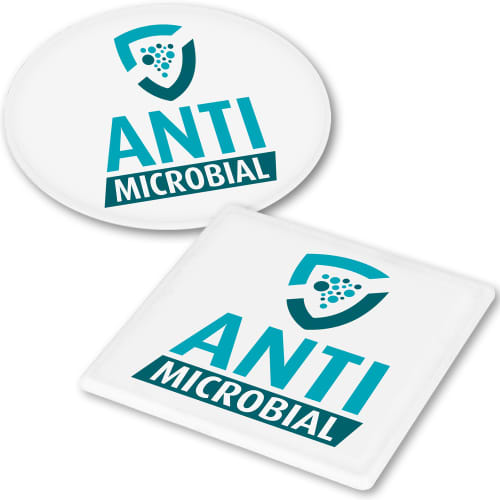 Custom printed Antimicrobial Coasters in either Square or Circle Shapes from Total Merchandise