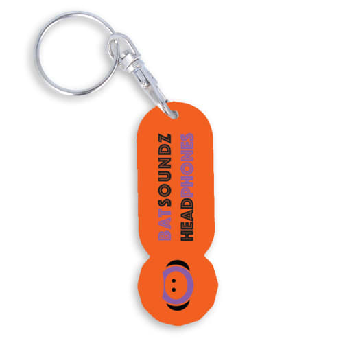 Custom branded Antimicrobial Trolley Coin Stick in Orange by Total Merchandise