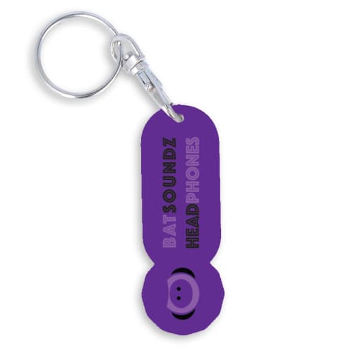 Custom printed Antimicrobial Trolley Coin Stick in Purple by Total Merchandise