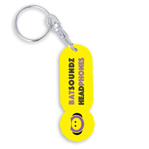 Corporate branded Antimicrobial Trolley Coin Stick in Yellow with keyring from Total Merchandise