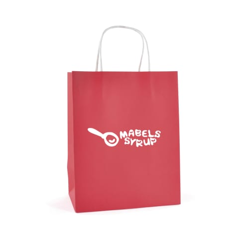 Red Promotional Brunswick Medium Paper Bag Printed with Your Logo from Total Merchandise