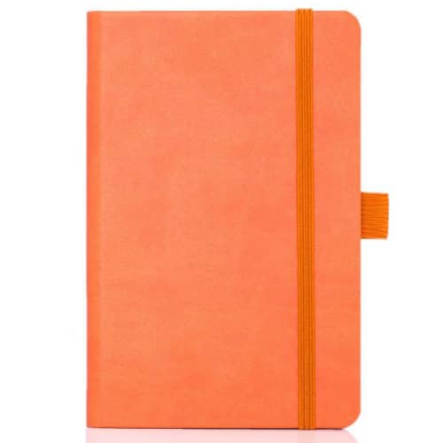 Ivory Tucson Pocket Notebooks in Orange Embossed with your Logo from Total Merchandise