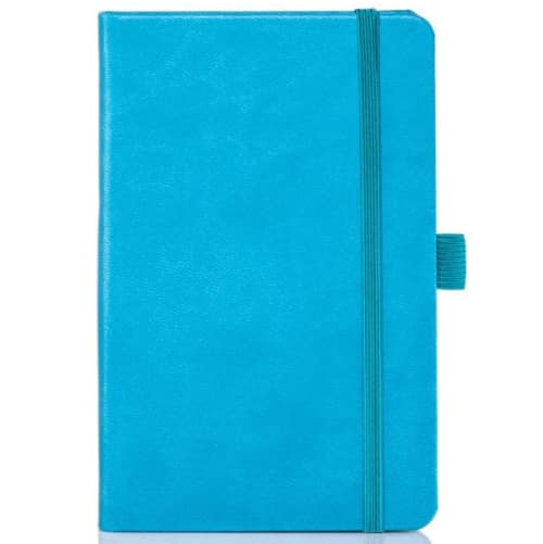 Logo Printed Ivory Tucson Pocket Notebooks in Bright Blue from Total Merchandise