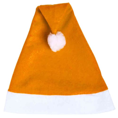 Branded Santa Hat in orange with bobble and trim by Total Merchandise