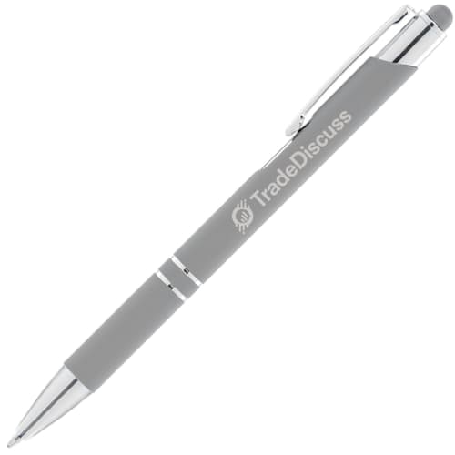 Custom Crosby Stylus Pen in Light Grey with a full colour or engraved design from Total Merchandise