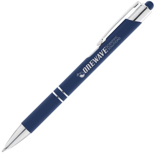 Branded Crosby Stylus Pen in Navy Blue with a full colour or engraved design from Total Merchandise