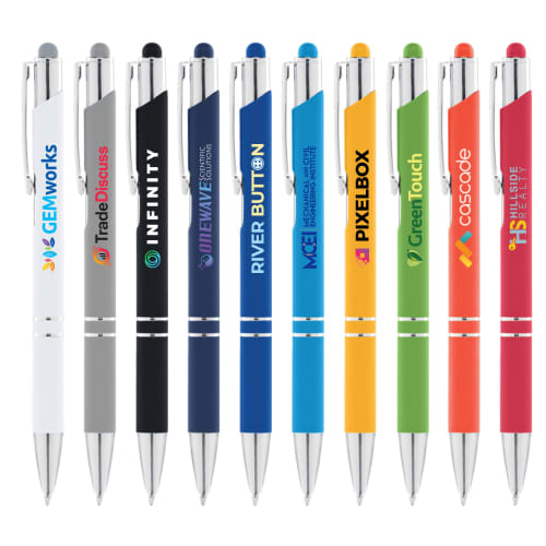 Customisable Crosby Stylus Pens with a full colour or engraved design from Total Merchandise