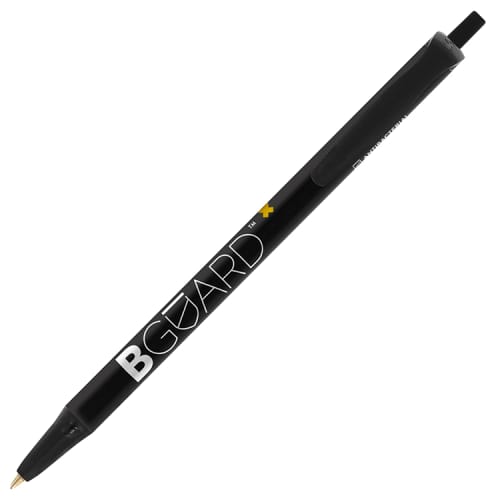 Custom branded Clic Stic Antibacterial Ballpen in black colour with printing by Total Merchandise