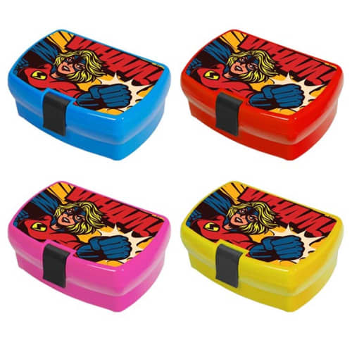 Branded Lunch Box qith Clip in 4 colours with full colour print by Total Merchandise