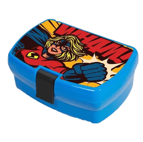 Promotional Lunch Box with Clip in blue colour and your logo on top by Total Merchandise