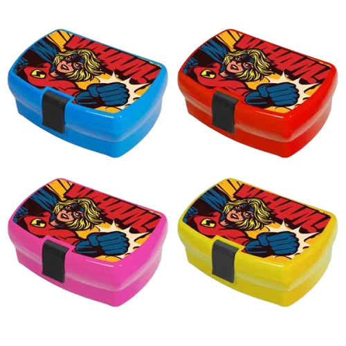 Branded Lunch Box qith Clip in 4 colours with full colour print by Total Merchandise