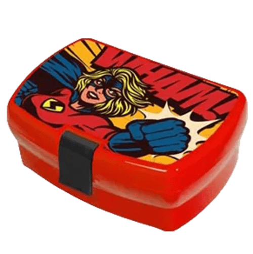 Custom branded Lunch Box with Clip in red colour with full colour print by Total Merchandise