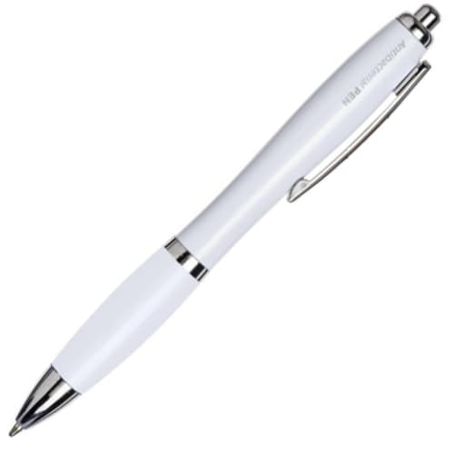 Printed Nash Curvy Antibacterial Ballpoint Pens in white colour by Total Merchandise