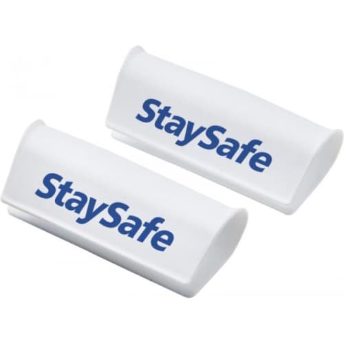 Branded Antimicrobial Handle Guard Covers in White Printed with Your Logo by Total Merchandise