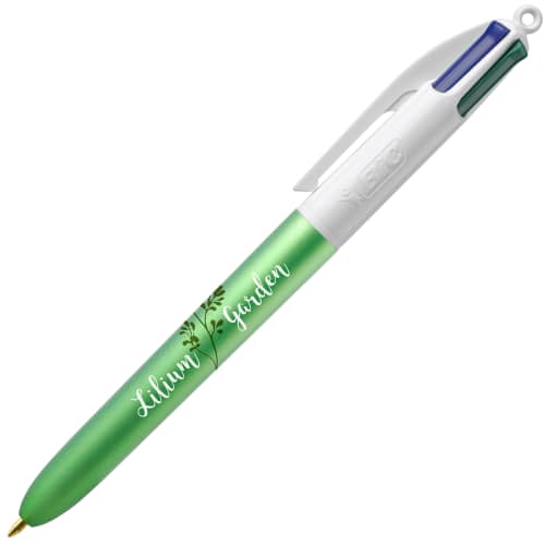 Branded BiC Glacé Multi Colour Ink Pen in Green Glacé/White with your logo from Total Merchandise