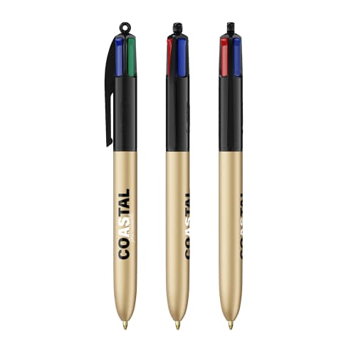 BiC 4 Colours Glacé Ballpen in Gold/Black