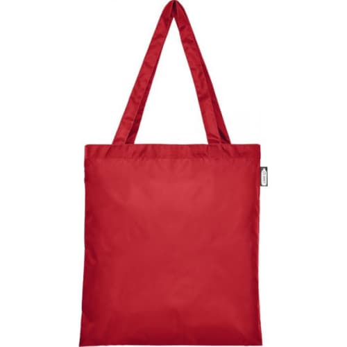 Front view of rPET Tote Bags in red colour by Total Merchandise