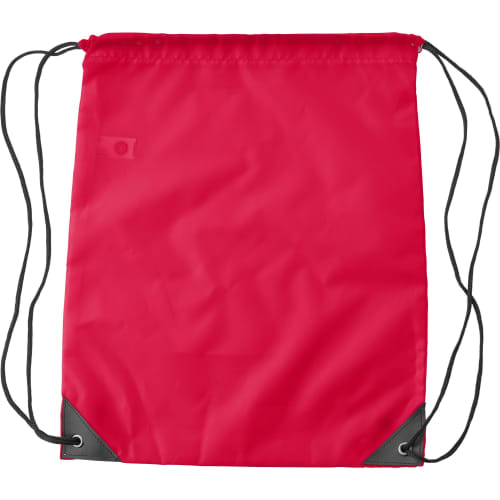 Custom printed rPET Drawstring Bag in red colour by Total Merchandise