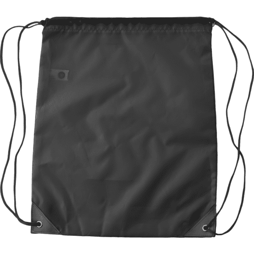 Branded rPET Drawstring Bag in black colour by Total Merchandise