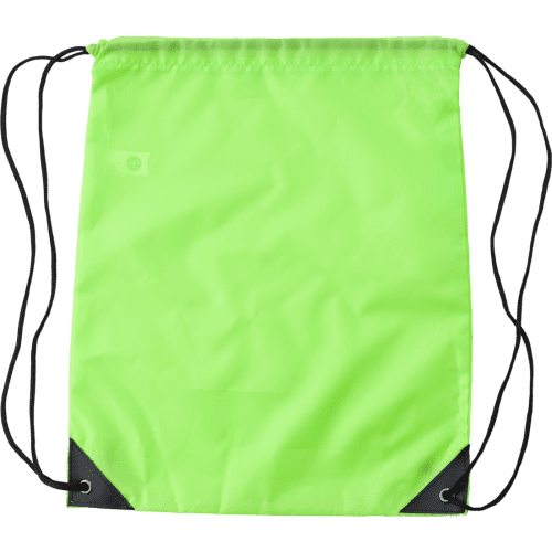Promotional rPET Drawstring Bag in lime colour by Total Merchandise