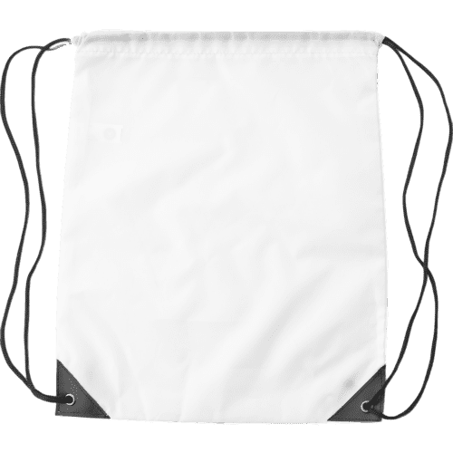 Printed rPET Drawstring Bag in white colour by Total Merchandise