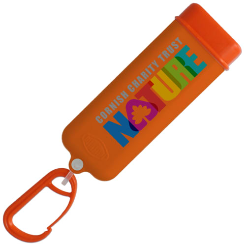 Custom Printed Antimicrobial Face Mask Keyrings in Orange with your Logo from Total Merchandise