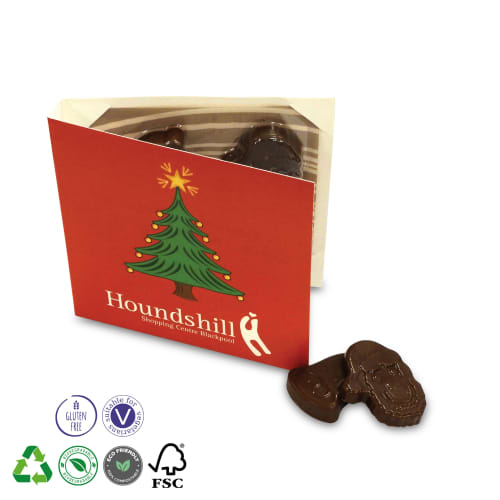 Promotional Chocolate Christmas Cards Printed with your festive message by Total Merchandise