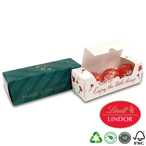 Open printed Trio Lindor Chocolate Boxes with full colour print by Total Merchandise